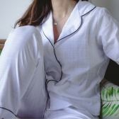 Pijama Calça + Manga Longa - Linho Branco