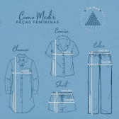 Pijama Amora - Listrado Lavanda e Branco