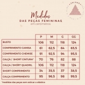 Pijama Flora - Listrado de vermelho e branco