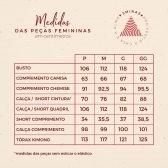 Chemise Manga Longa - Listrado Vermelho e Branco