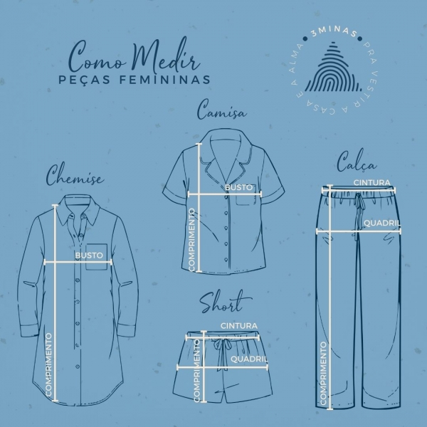 Pijama Calça + Manga Longa - Linho Branco