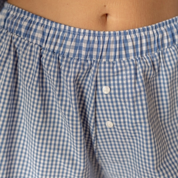 Pijama Vitória - Xadrez Royal e Branco