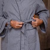 Kimono Manga Longa - Xadrez Preto e Branco