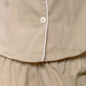 Pijama Short + Manga Curta - Linho Bege