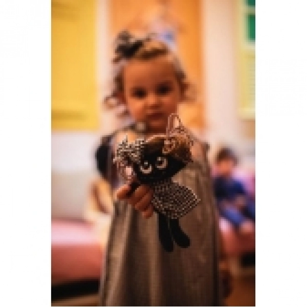 Vestido Infantil - Xadrez de Preto e Branco