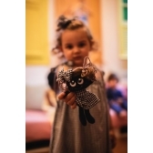 Vestido Infantil - Xadrez de Preto e Branco