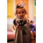Vestido Infantil - Xadrez de Preto e Branco