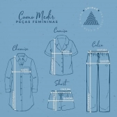 Chemise Manga Longa - Xadrez Preto e Branco