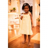 Vestido Infantil - Xadrez de Amarelo e Branco