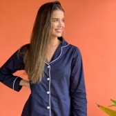 Chemise Manga Longa - Azul Marinho