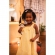 Vestido Infantil - Xadrez de Amarelo e Branco