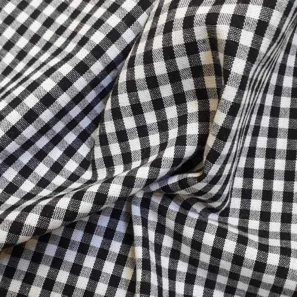 Chemise Manga Longa - Xadrez Preto e Branco