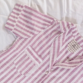 Pijama Amora - Listrado Lavanda e Branco