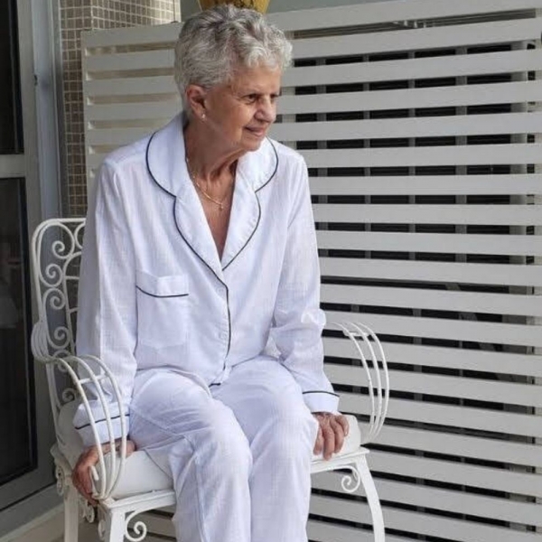 Pijama Calça + Manga Longa - Linho Branco