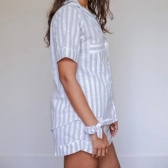 Pijama Amora - Listrado Verde e Branco